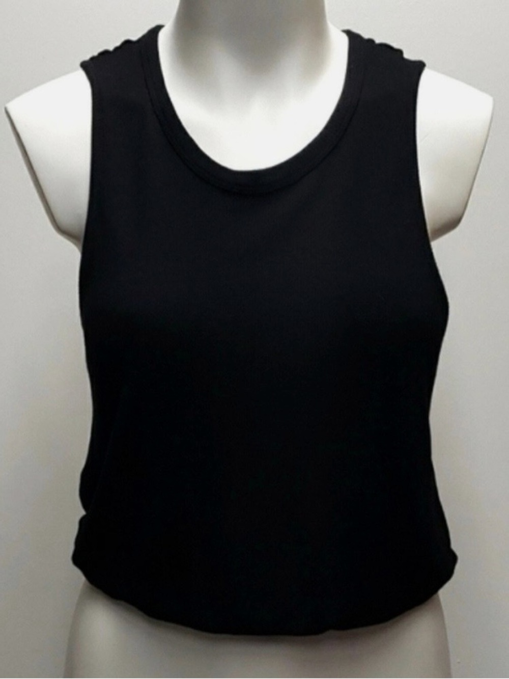 Free People Black Ribbed Crop Tank